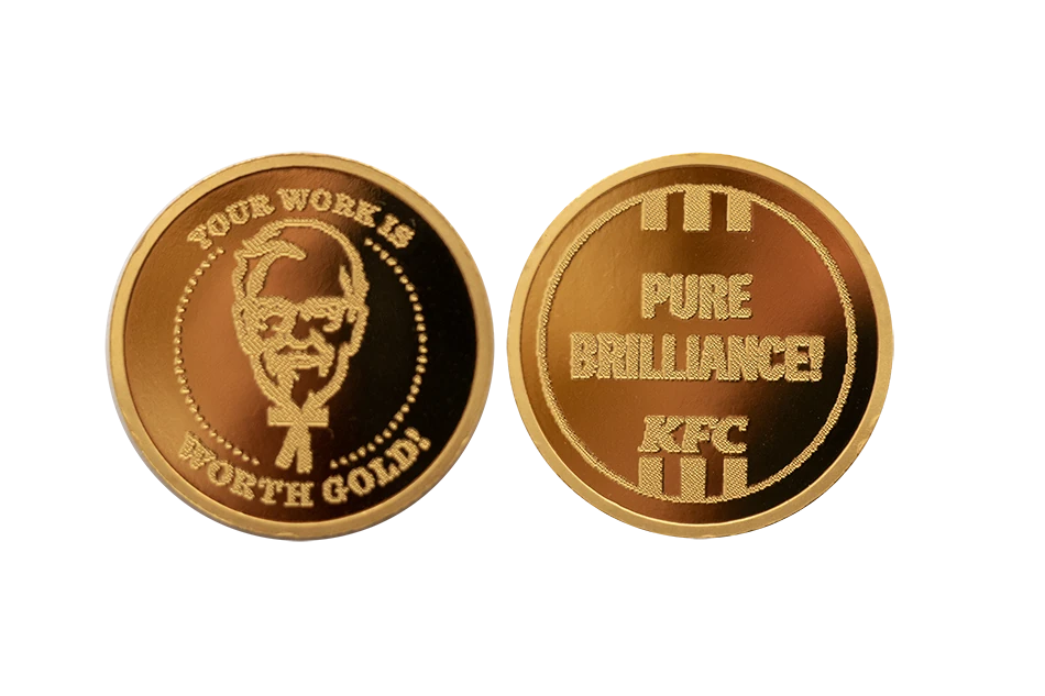 COLOUR coin with custom engraving / print