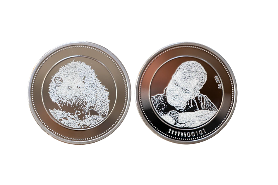 COLOUR coin with custom engraving / print width=