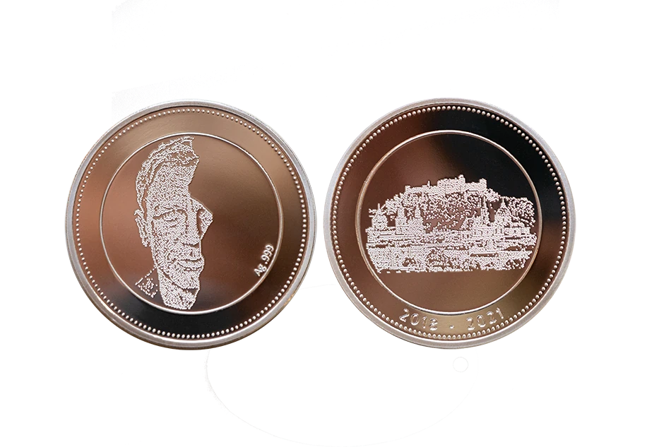COLOUR coin with custom engraving / print