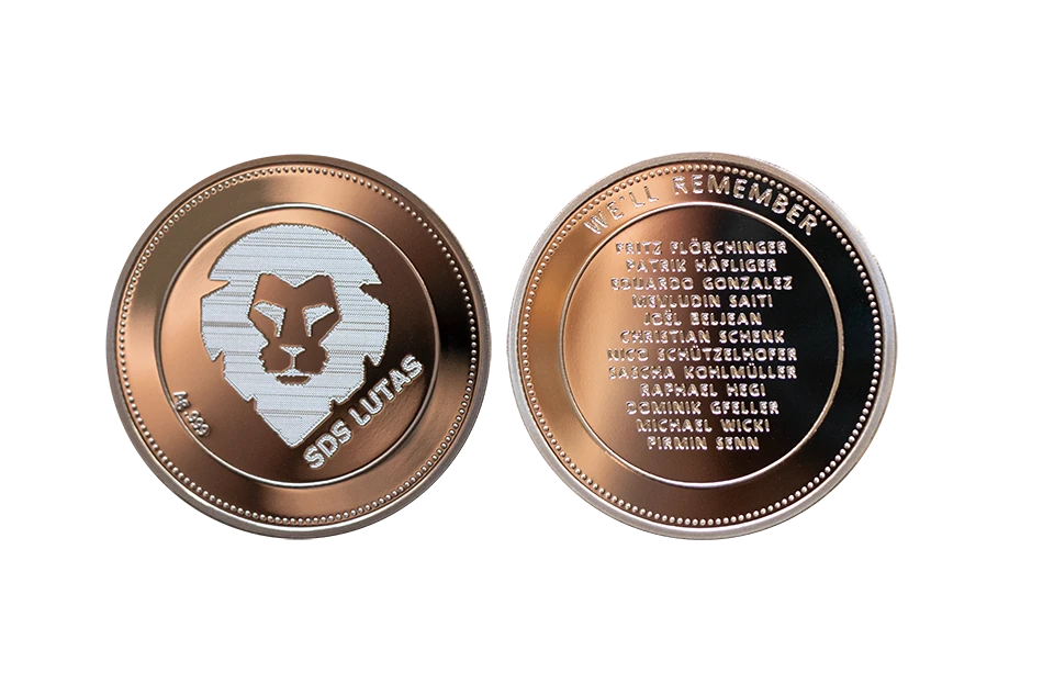 COLOUR coin with custom engraving / print