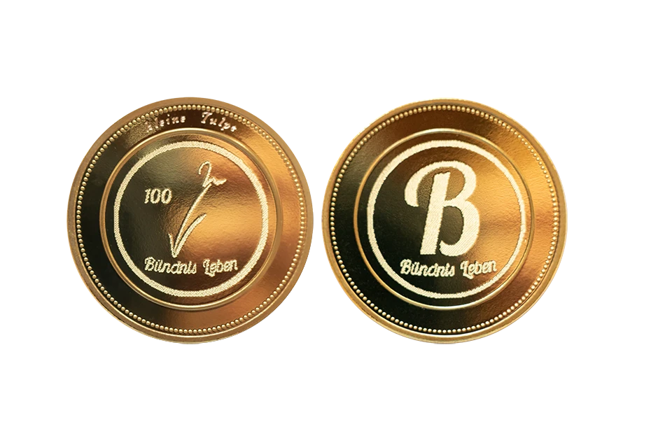 COLOUR coin with custom engraving / print